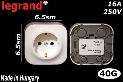 Legrand Էլ.վարդակ արտաքին,սպիտակ,հողանցումով