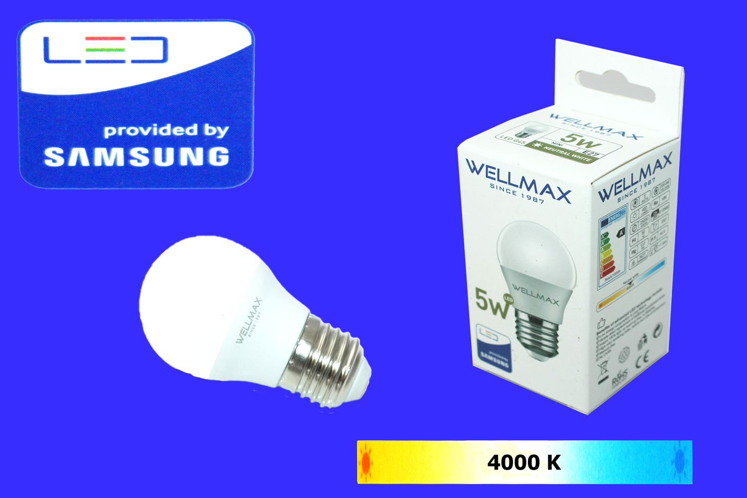 Էլ.լամպ LED Wellmax  05W (G45 4000K)