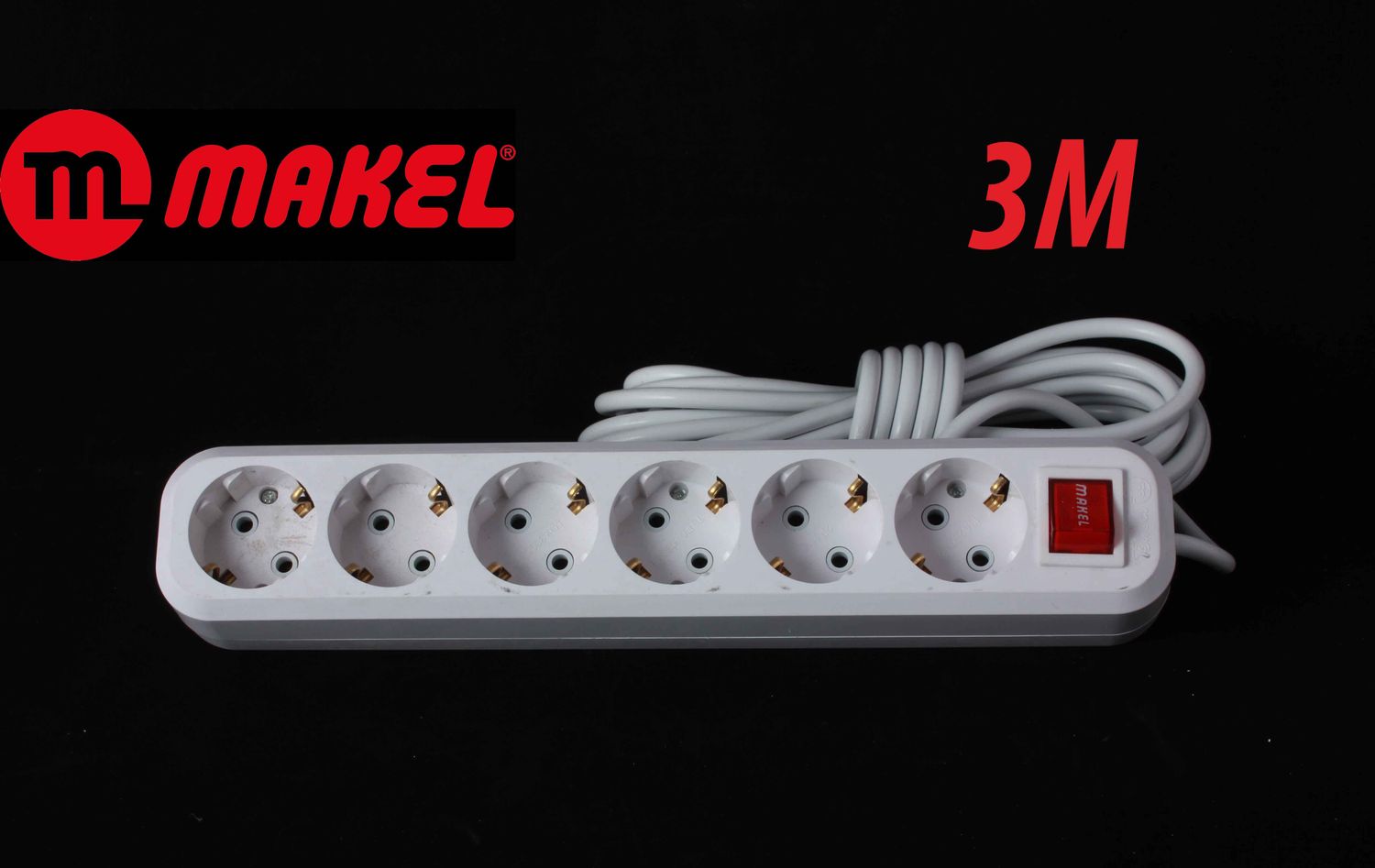 Էլ.երկարացման լար 6 տեղ 3մ  (անջատիչով) MAKEL