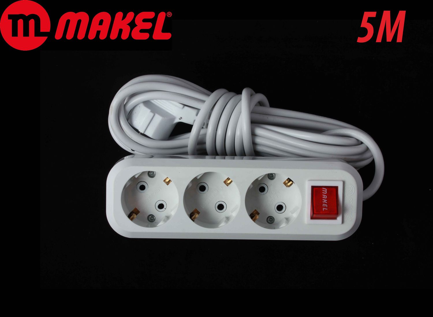 Էլ.երկարացման լար 3 տեղ 5մ (անջատիչով) MAKEL
