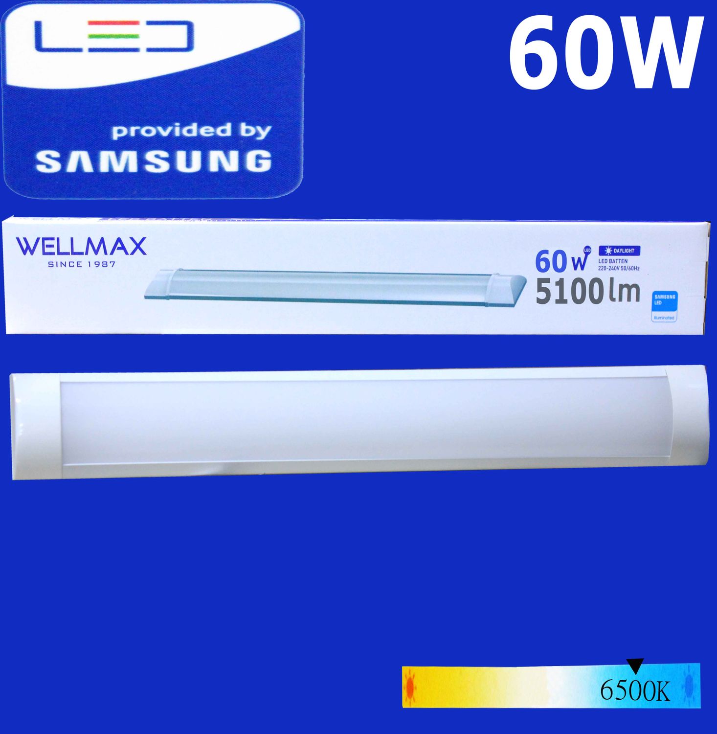 Wellmax LED-60W-6500K Daylight 5100LM ուղղանկյունաձև