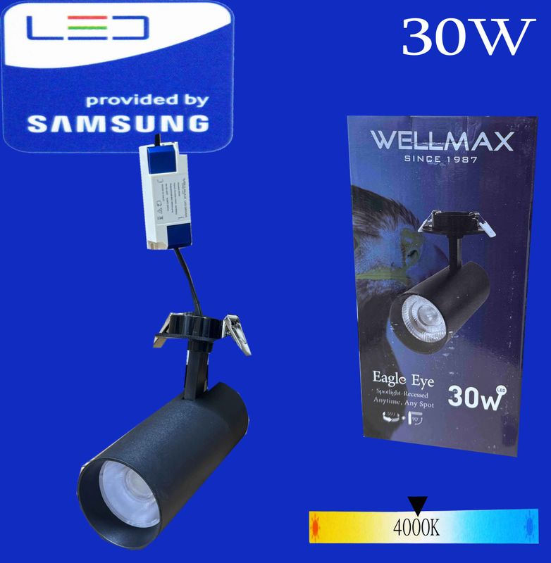 Առաստաղից ներկառուցվող Led Wellmax (4000K,natural white) 30W սև
