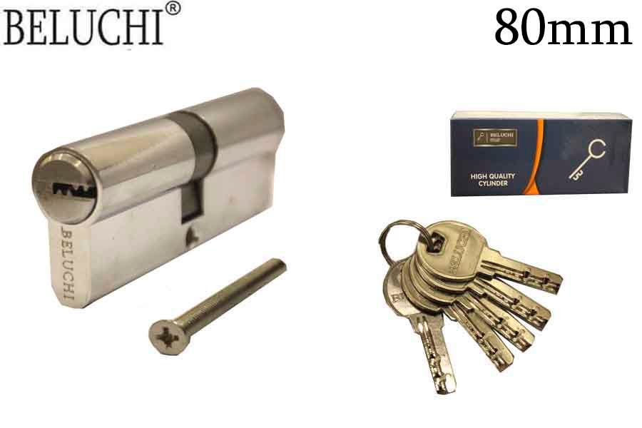 Դռան փականի միջուկ Cac 8 սմ 5 բանալի  (նիկել)
