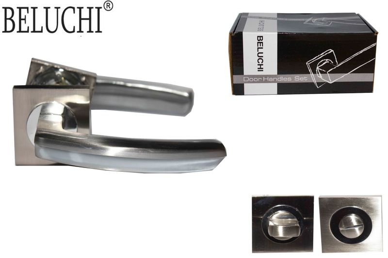 BELUCHI Դռան բռնակ 2 Կտոր քառակուսի 171 SN/CP (WC) 64