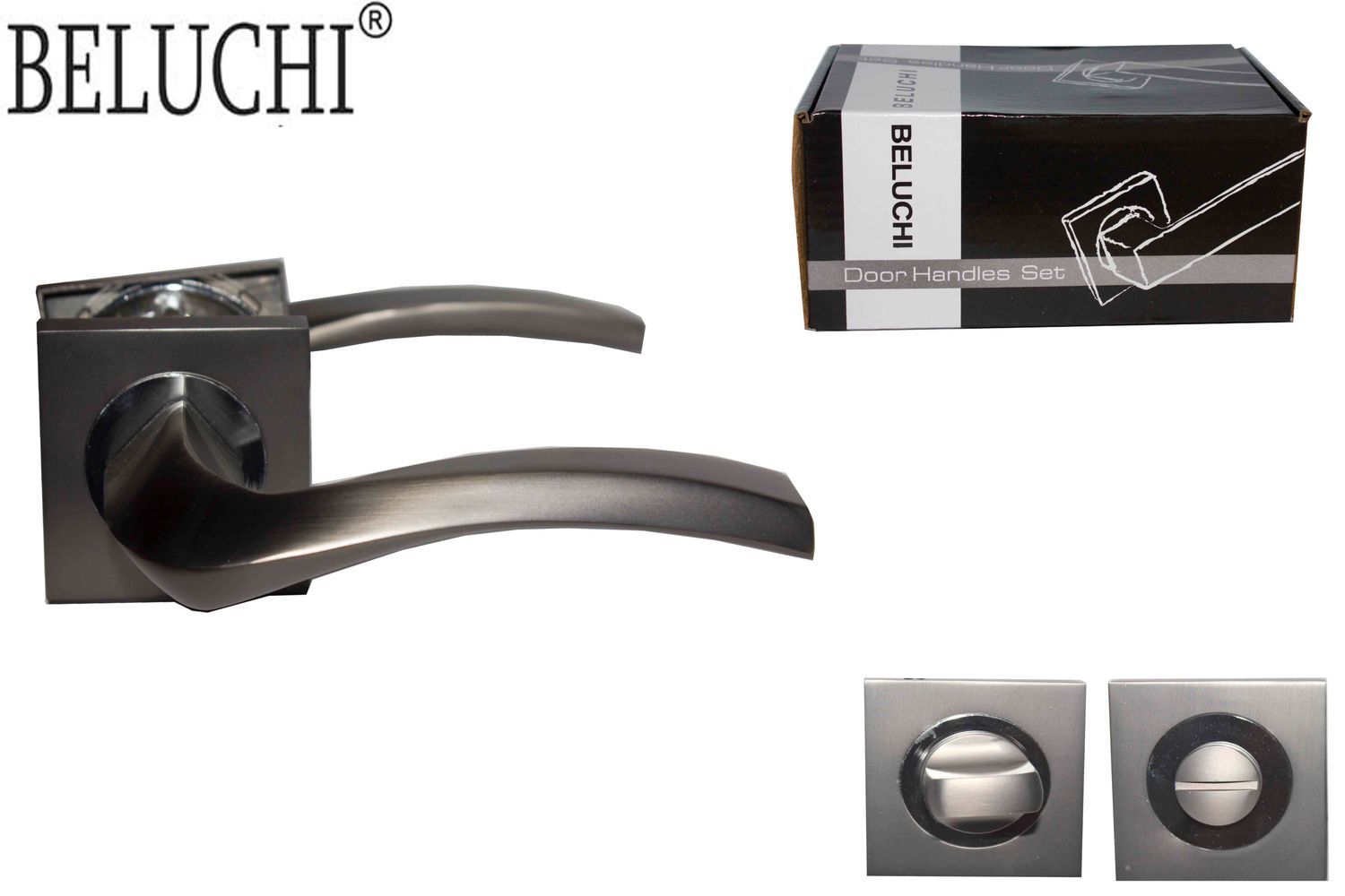 BELUCHI Դռան բռնակ 2 Կտոր քառակուսի 145 BK/CP (WC) 54
