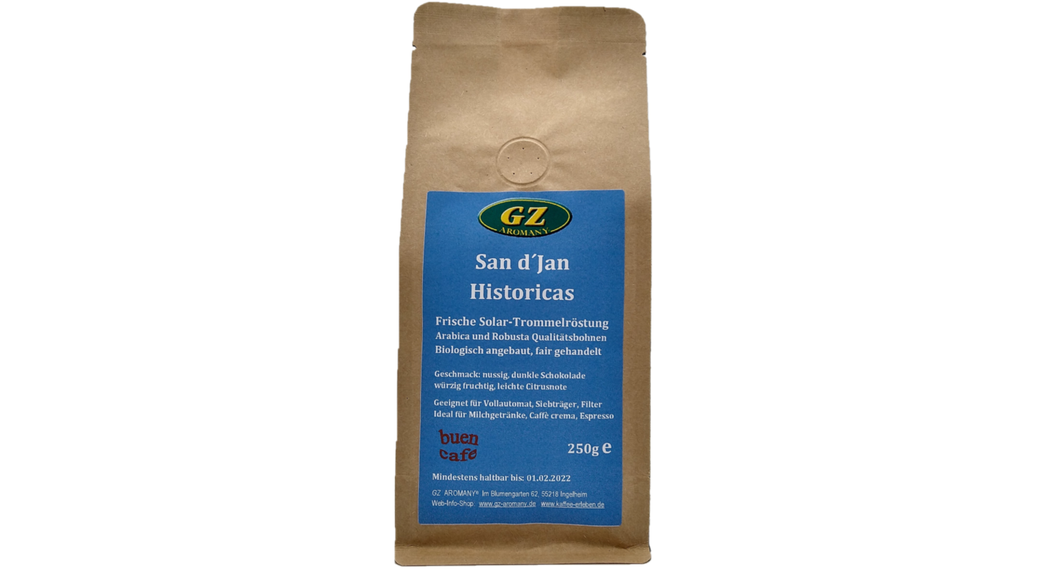 AROMANY San d’Jan Historicas Espressokaffee Bohnen 250g