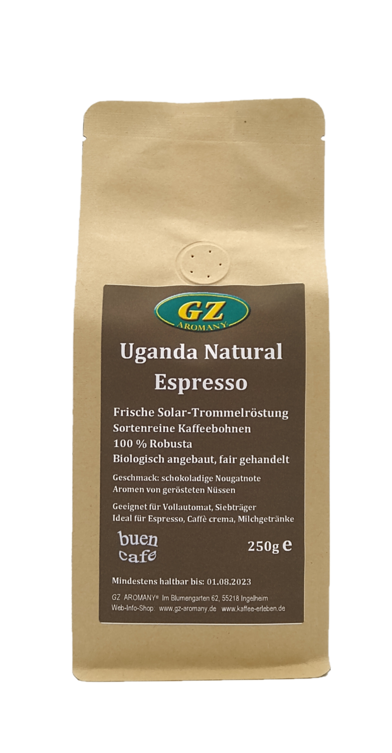 GZ AROMANY Uganda Natural Espresso  Bohnen 250g