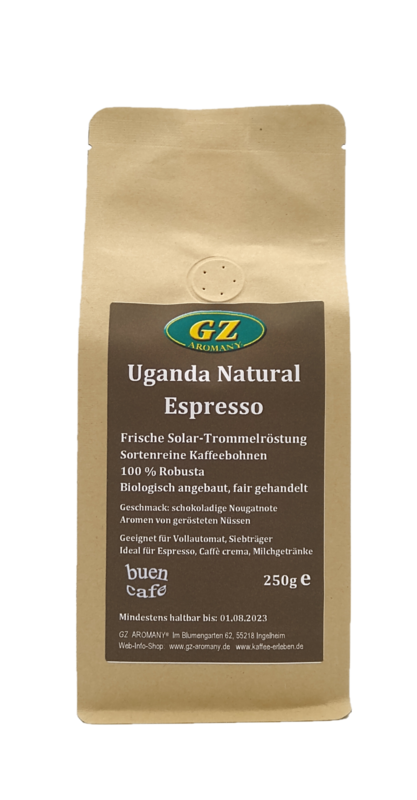 GZ AROMANY Uganda Natural Espresso  Bohnen 250g