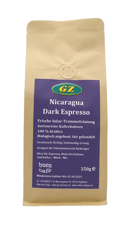GZ AROMANY Nicaragua Dark Espresso Bohnen 250g