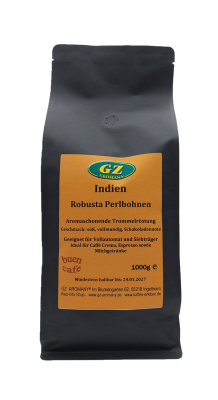 AROMANY Indien Robusta Perlbohnen 1000g