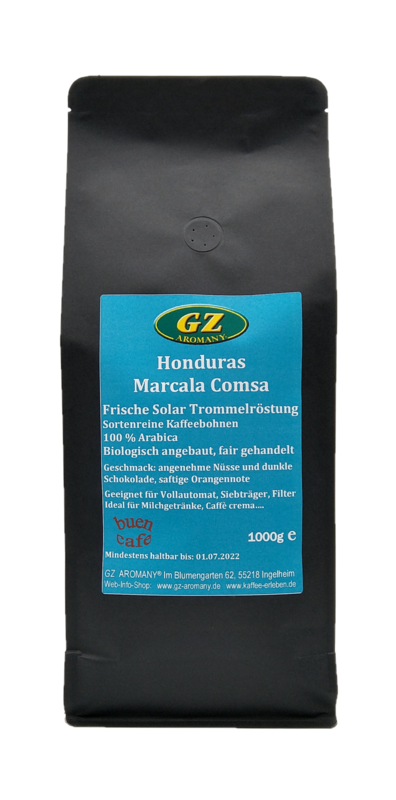 GZ AROMANY Honduras Marcala Comsa Bohnen 1000g GZ AROMANY Honduras Marcala Comsa Bohnen 1000g