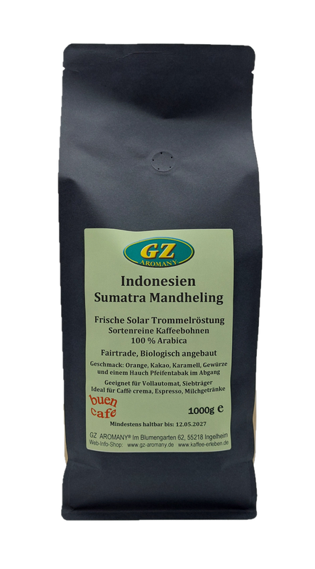 AROMANY Indonesien Sumatra Mandheling, Bohnen 1000g AROMANY Indonesien Sumatra Mandheling, Bohnen 1000g