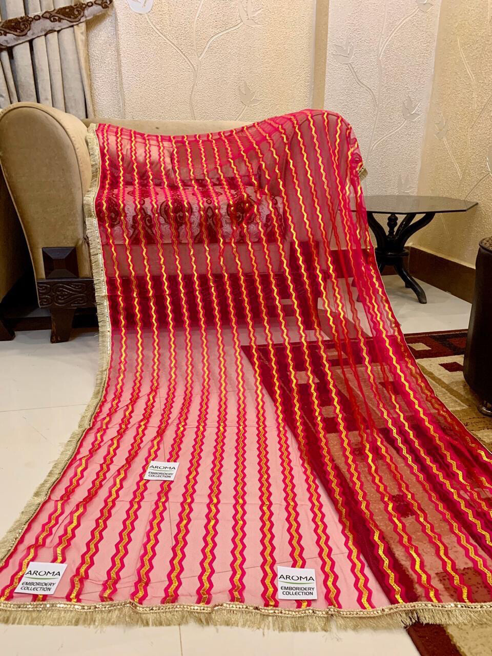 Net Striped Dupatta