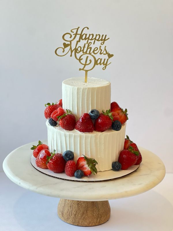 Mini Two Tiered Cake (*Topper will be Happy Mother’s Day, Included) 3” x 5”