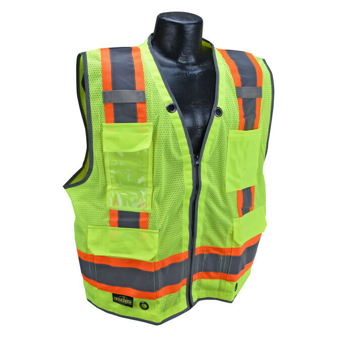 GREEN Heavy Duty Surveyor Vest | Type R / Class 2
