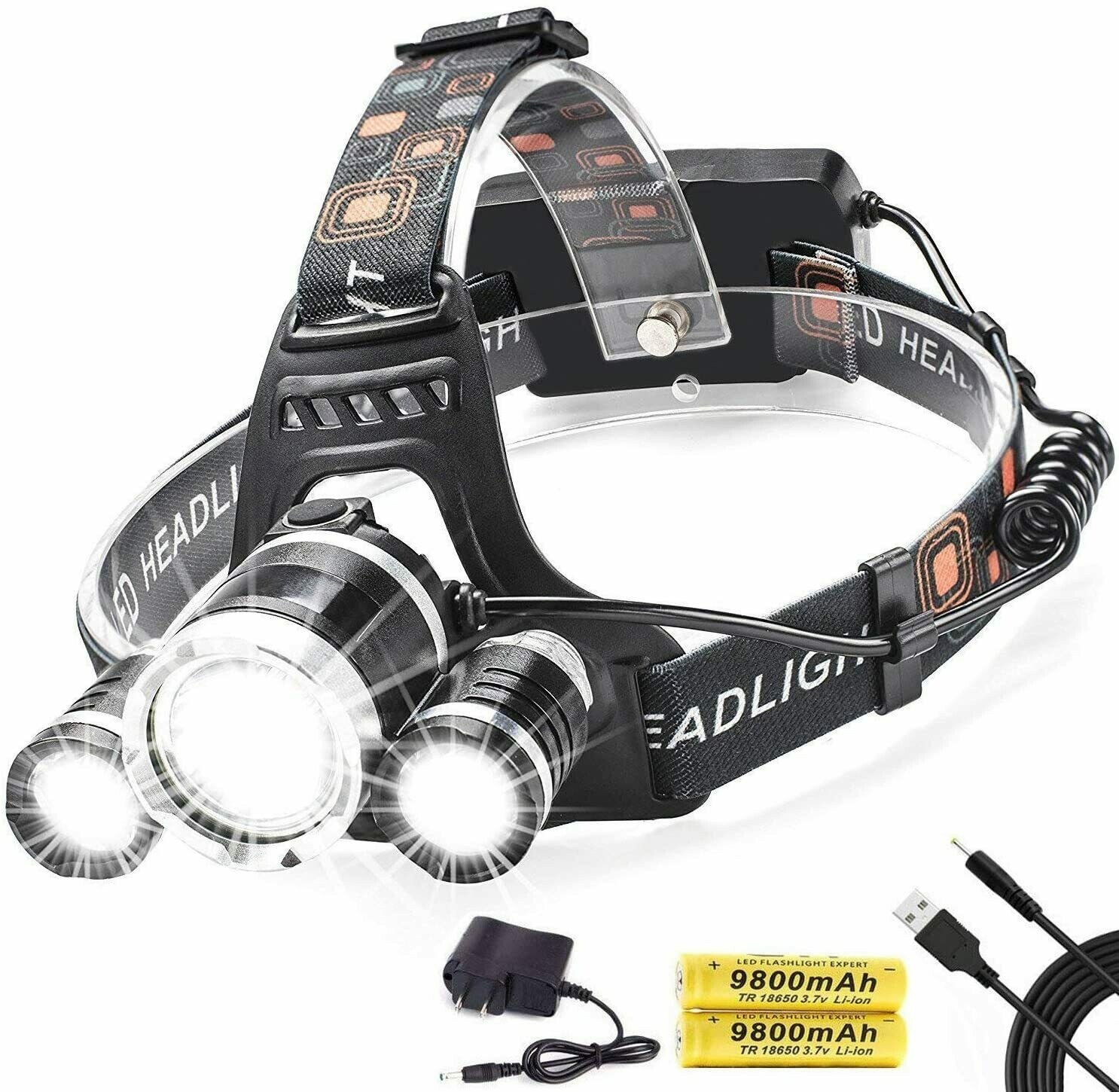 uendelig Sovereign Borger LED Rechargeable Headlamp - 8000 Lumens