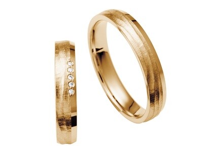 EHERINGSET MITTELGOLD ROSEGOLD RINGE 585/000
