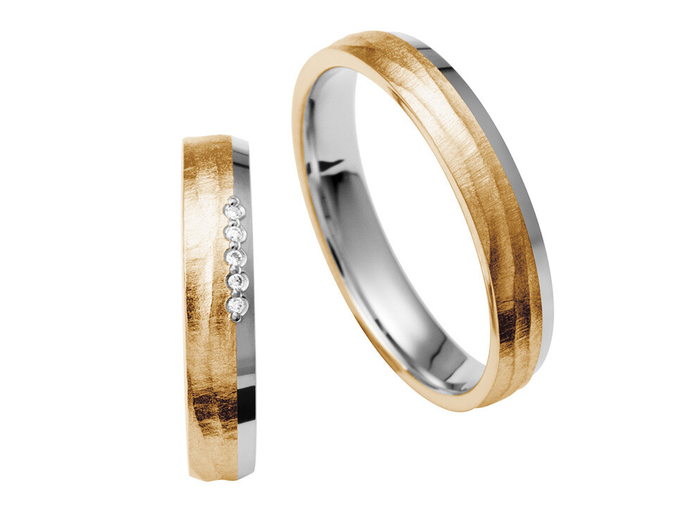 EHERINGSET WEISS MITTEL GOLD Bicolor
 RING 585 / 000 Goldschmiede Juwelier EDER Feldbach
