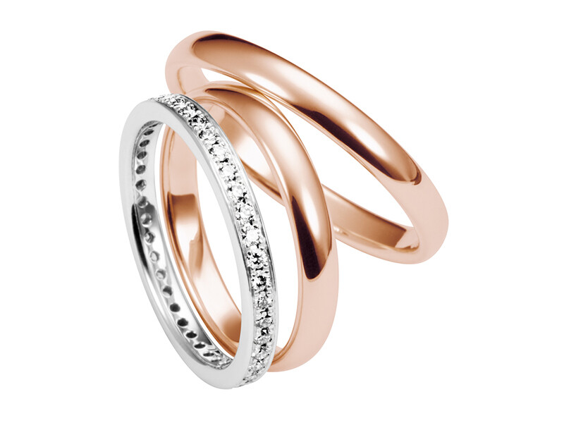 EHERINGSET  Weißgold ROTGOLD RING 585 / 000 GOLDSCHMIEDE JUWELIER EDER FELDBACH