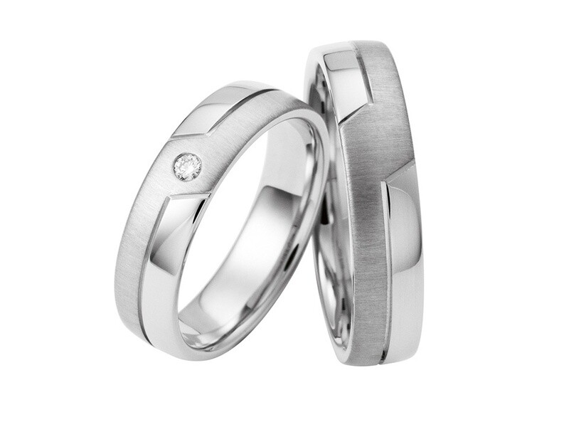 EHERING SET Weißgold RINGE 585 /000
