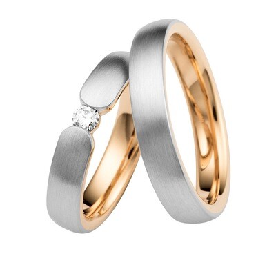 Eheringe Set Weißgold Mittelgold Trauringe Ringe