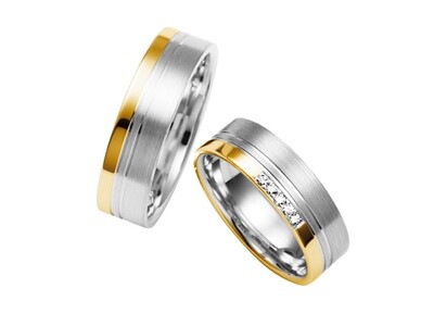 Eheringe Set Weißgold Gelbgold Trauringe Ringe