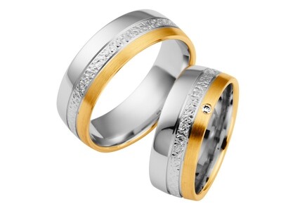 Eheringe Set Weißgold Gelbgold Trauringe Ringe