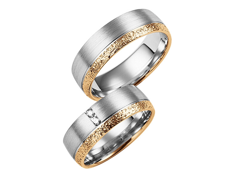 Eheringe Set Weißgold Mittelgold Trauringe Ringe