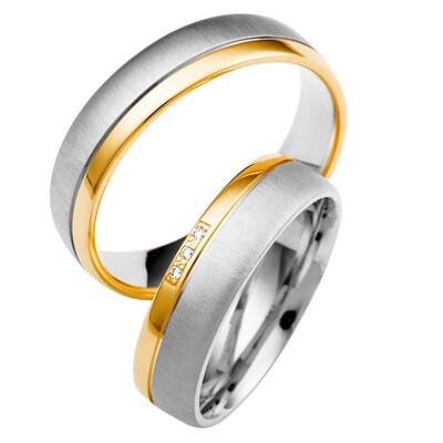 Eheringe Set Weißgold Gelbgold Trauringe Ringe