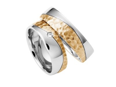 Eheringe Set Weißgold Mittelgold Trauringe Ringe