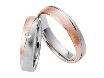Eheringe Set Weißgold Rotgold Trauringe Ringe