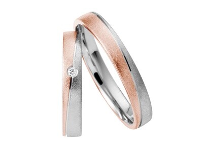 Eheringe Set Weißgold Rotgold Trauringe Ringe
