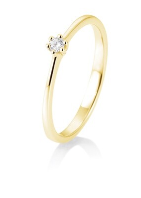 Verlobungsring Gelbgold 750 0,05ct w/si Solitär