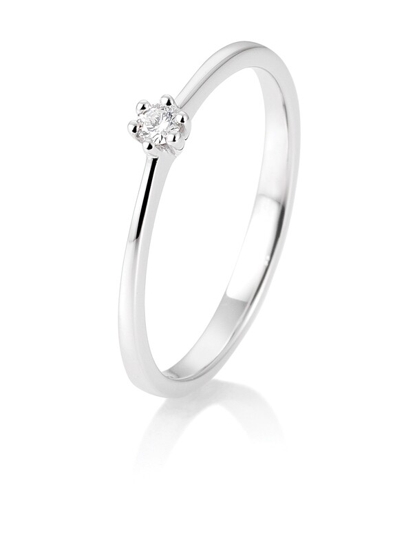 Verlobungsring Platin 950 0,05ct w/si Solitär