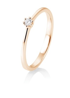 Verlobungsring Roségold 750 0,05ct w/si Solitär