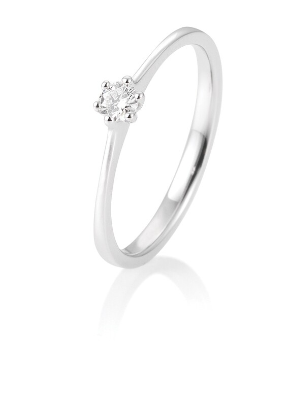 Verlobungsring Platin 950 0,10ct w/si Solitär