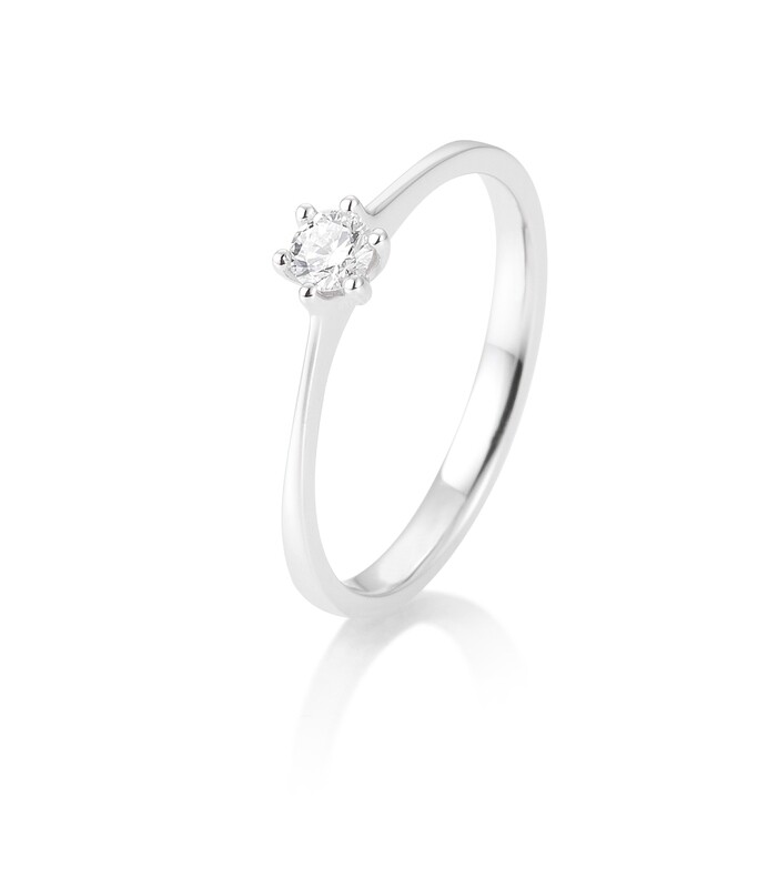 Verlobungsring Platin 950 0,15ct w/si Solitär