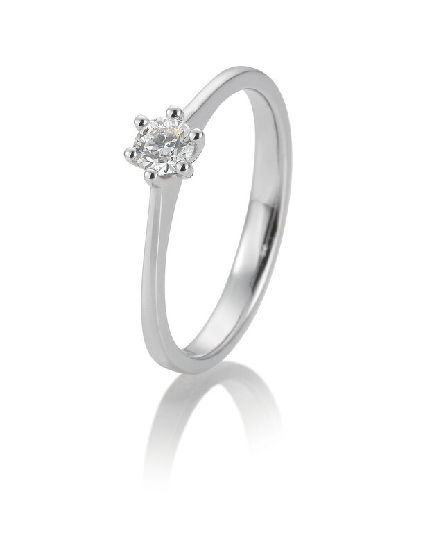 Verlobungsring Platin 950 0,20ct w/si Solitär