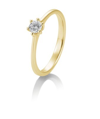 Verlobungsring Gelbgold 750 0,25ct w/si Solitär