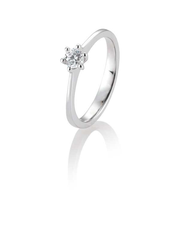 Verlobungsring Platin 950 0,30ct w/si Solitär