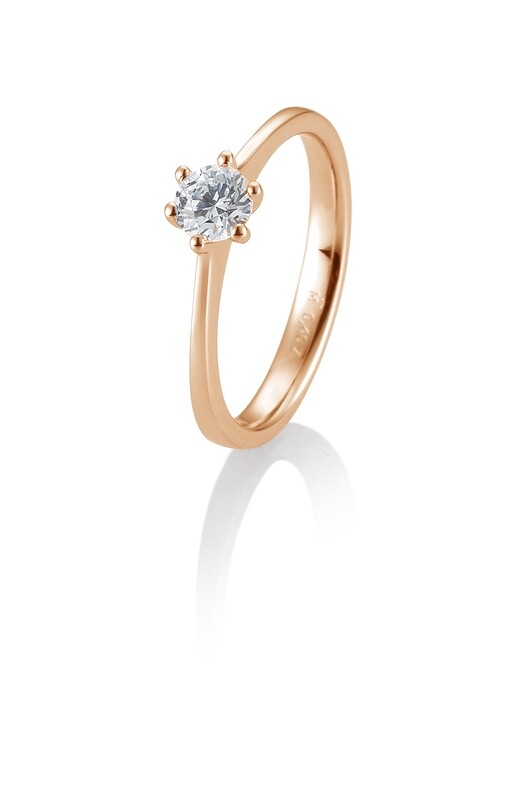Verlobungsring Roségold 750 0,40ct w/si Solitär