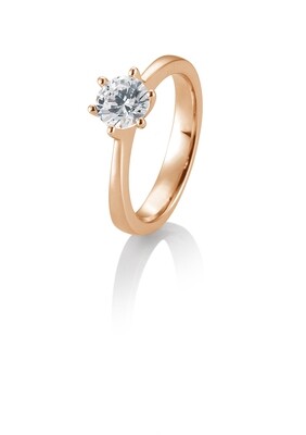Verlobungsring Roségold 750 0,60ct tw/si Solitär GIA