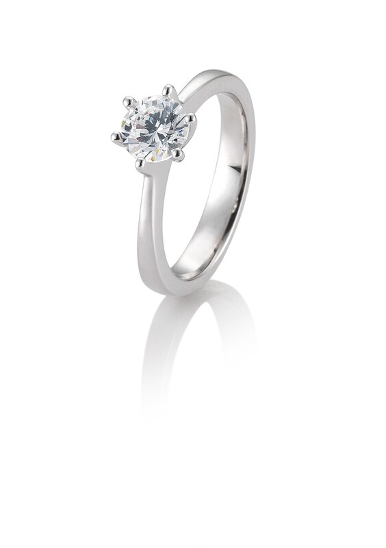 Verlobungsring Platin 950 0,60ct tw/si Solitär GIA