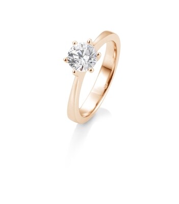 Verlobungsring Rotgold 750 0,80ct tw/si Solitär GIA