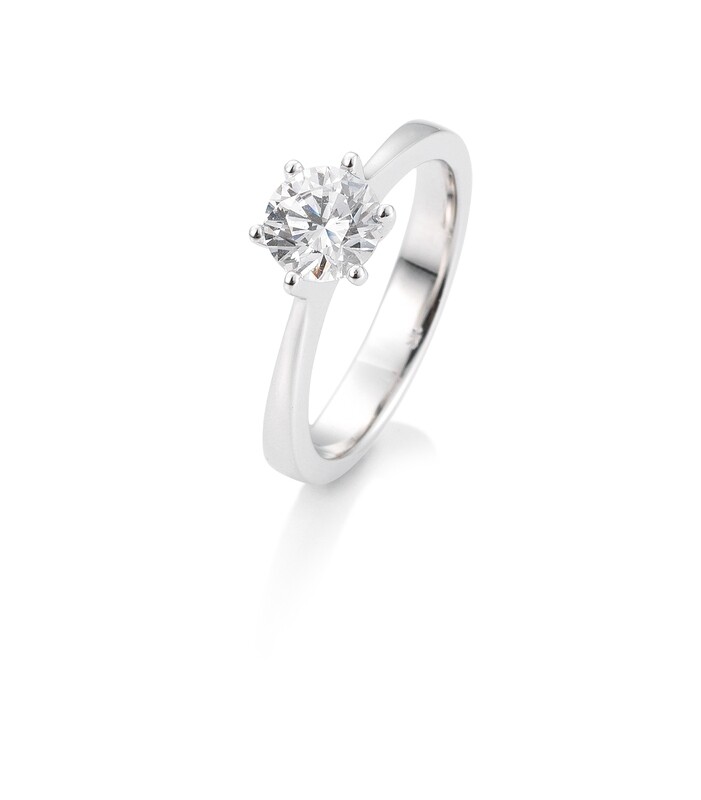 Verlobungsring Platin 950 0,80ct tw/si Solitär GIA