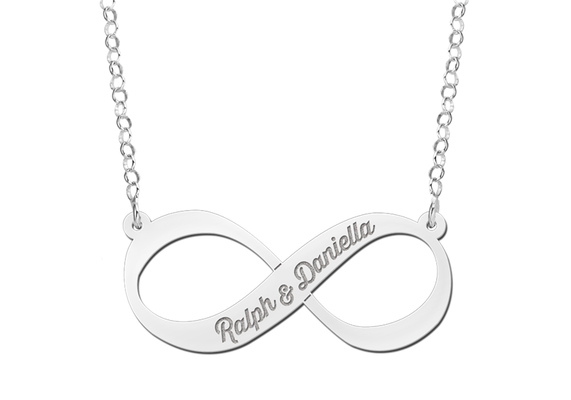 Silber Infinity Kette mit Gravur