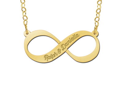 Goldene Infinity Kette mit Gravur