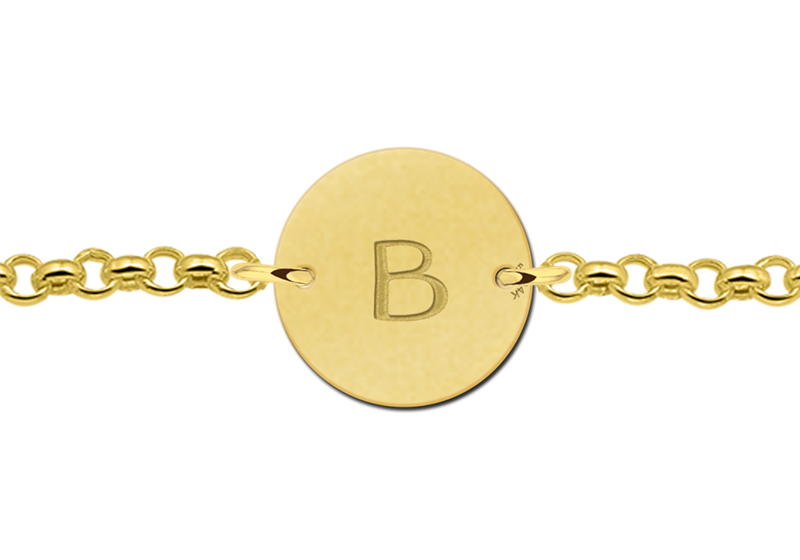 Goldenes Armband Buchstaben ringförmig