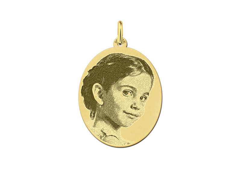 Anhänger mit Fotogravur Gold