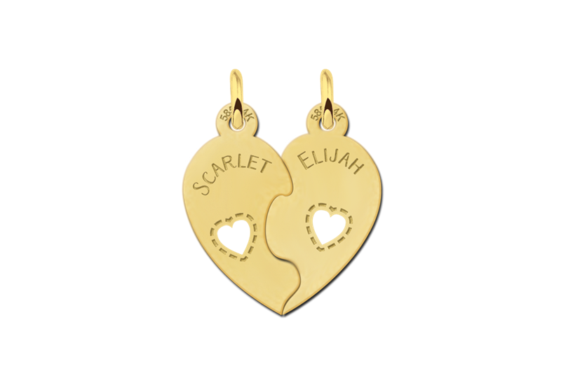 Goldene Freundschaftskette Herz mit Namen